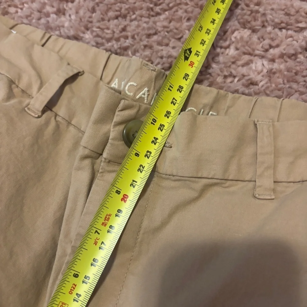 American Eagle High-Waisted Stovepipe Stretch Pants Womens SZ 12 Sort Tan wide - Picture 7 of 8